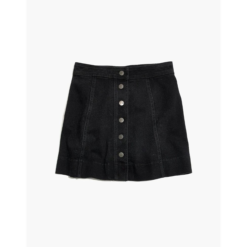 Madewell Metropolis Snap Button Closure Black Denim Jean Skirt Women's Size 00